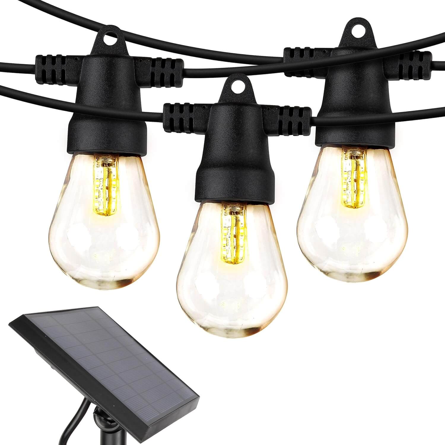 Outdoor lighting (string lights, solar-powered lamps)